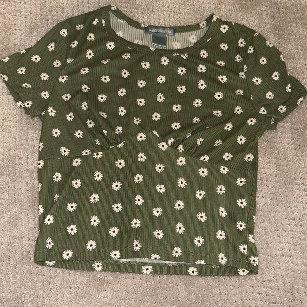 Green Daisy Top